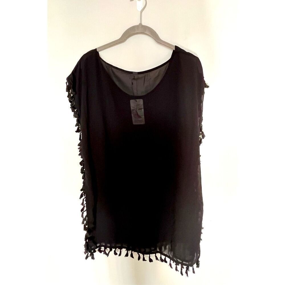 GD key black tassle swim cover up NWT S/M - Picture 1 of 3
